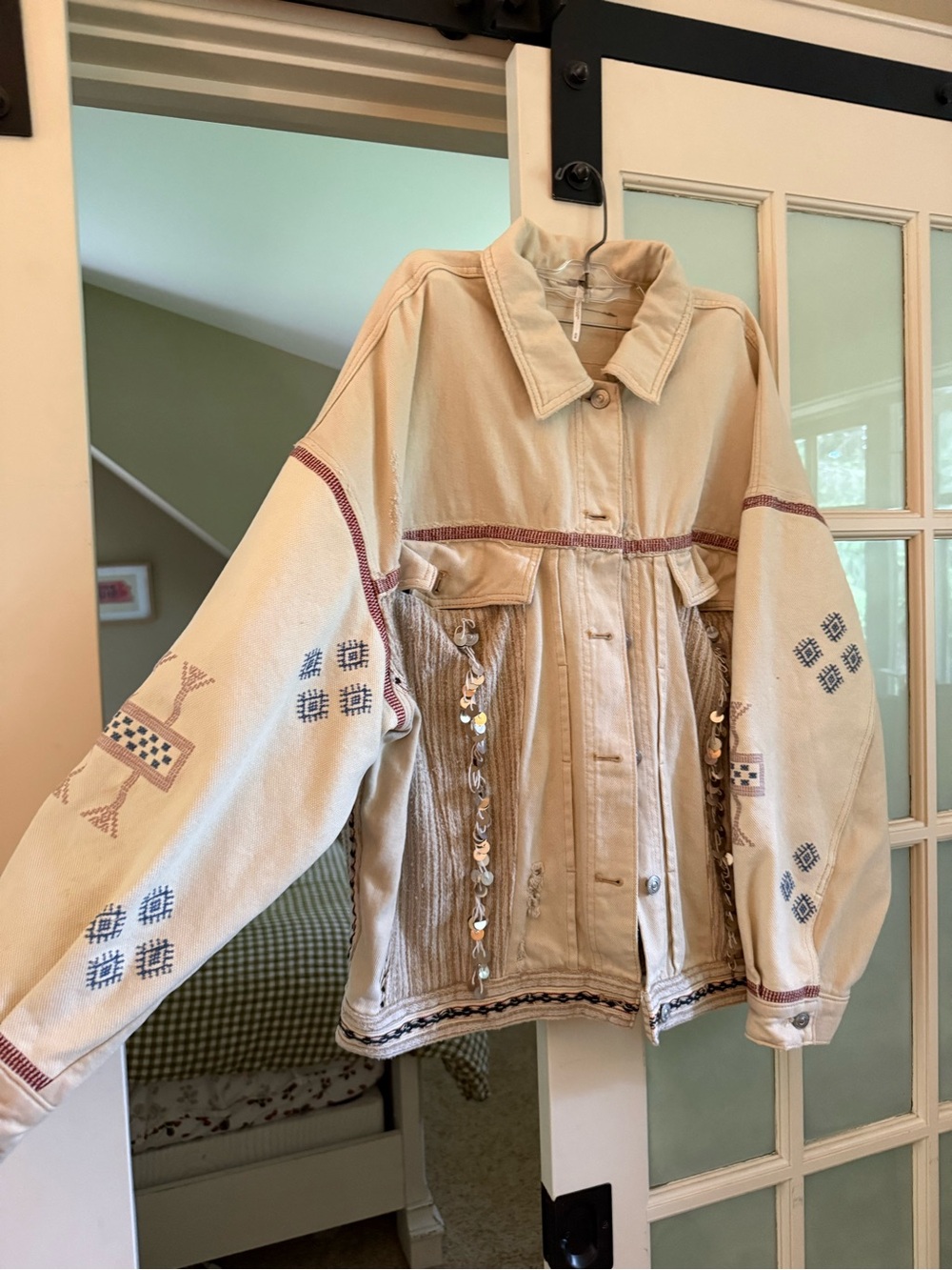 Free People Winter Cactus Embroidered Denim Jacket - Picture 3 of 4